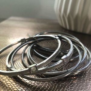 Set of silver bangles